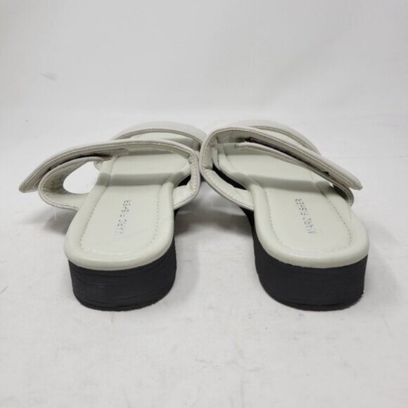 Marc Fisher | Double Strap Cushioned Kina Round Toe Platform Sandals White Gray - Picture 3 of 11